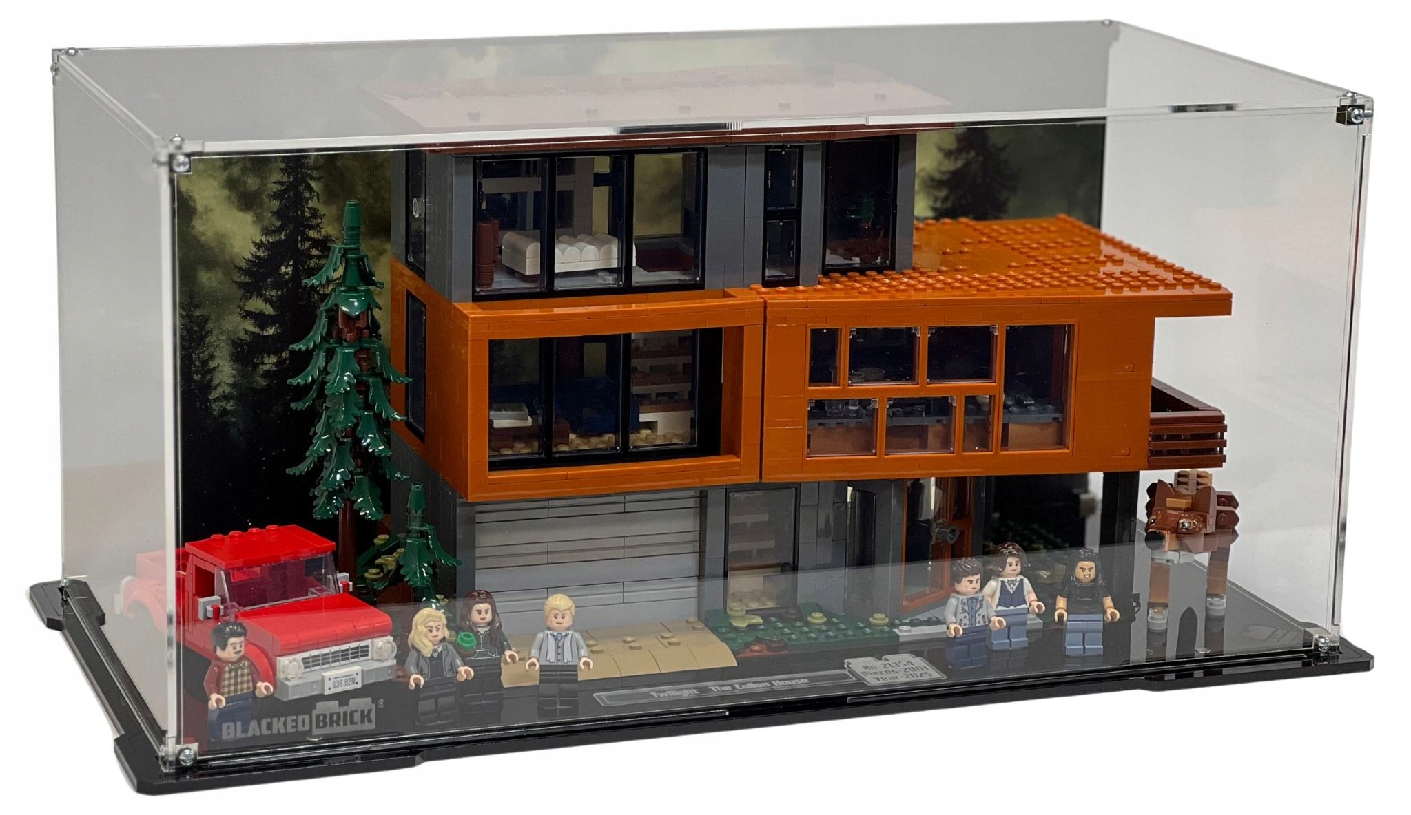 Vitrína s pozadím Blacked Brick pre Lego 21354 Ideas Súmrak dom Cullenovcov