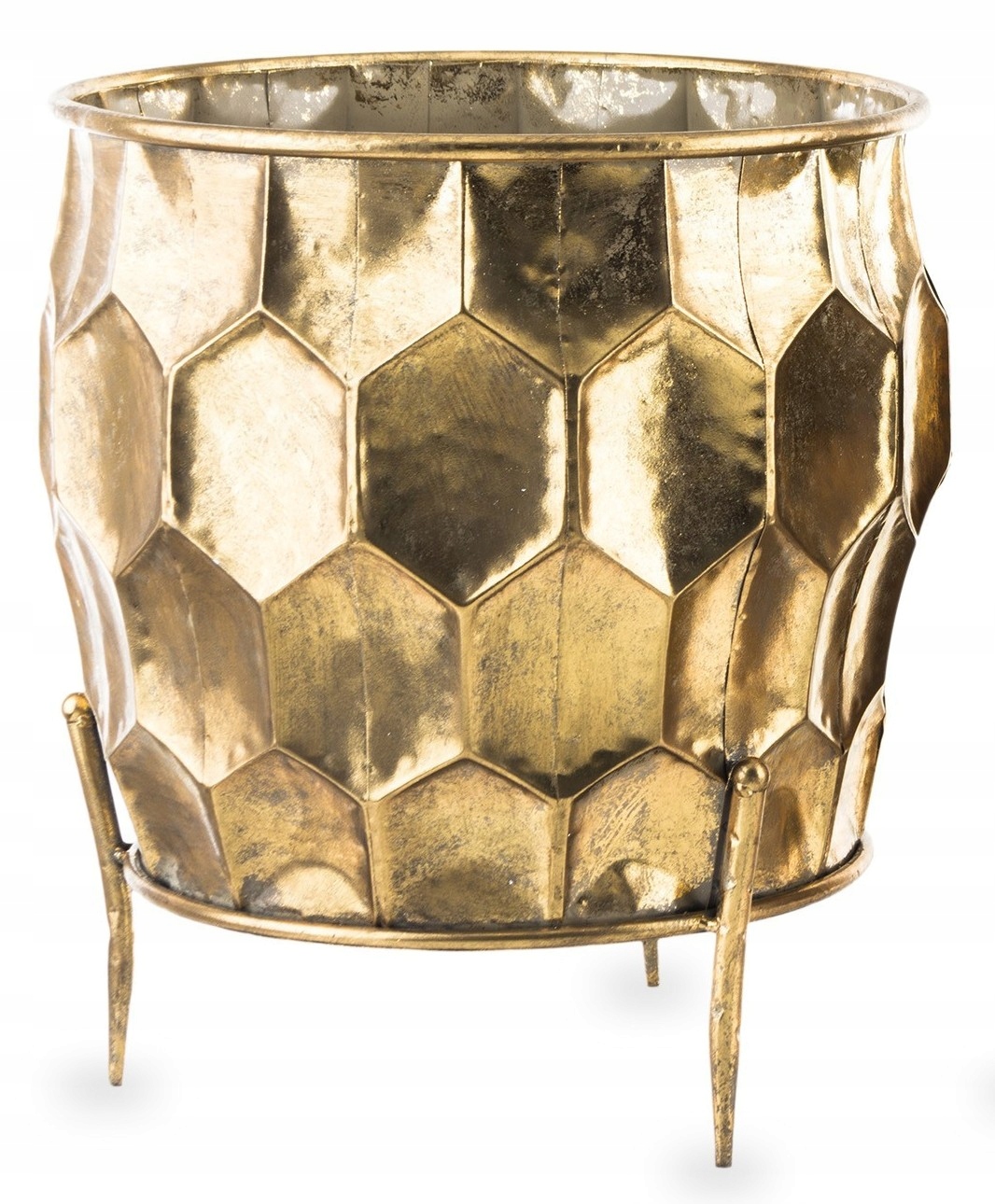 Zlatý kovový kvetináč na stojane 45x36,5x36,5 cm veľ. M Art-Pol 141090