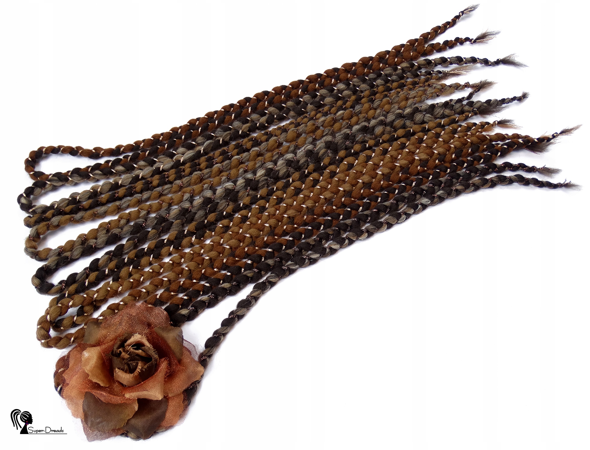 Vlněné copánky Opakovaně Použitelné, hnědé, Ořechová Arabeska, 40 ks