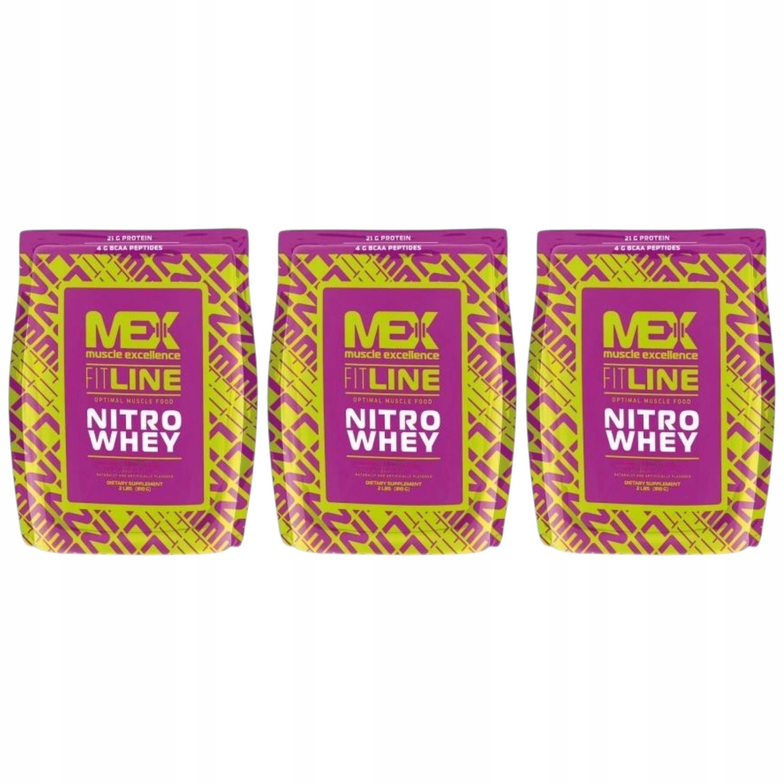 3x Nitro Whey Bílkoviny 910g Protein Wpc Wpi Spi Svalová hmota Wanil