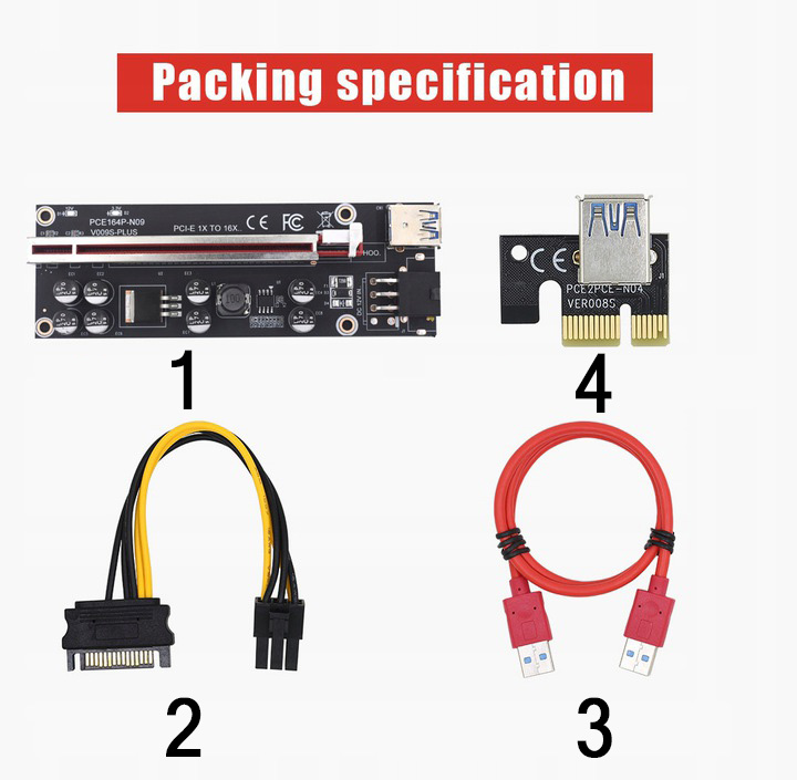 Riser 009S plus - 8 mocnych kondesnatorów Model karty graficznej Riser 009S plus
