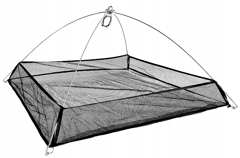 PODSTAWOWA PODRYWKA WĘDKARSKĄ 100 X 100 CM SKŁADANA KOSZ SIATKA AKRYLOWA EAN (GTIN) 5902280022879