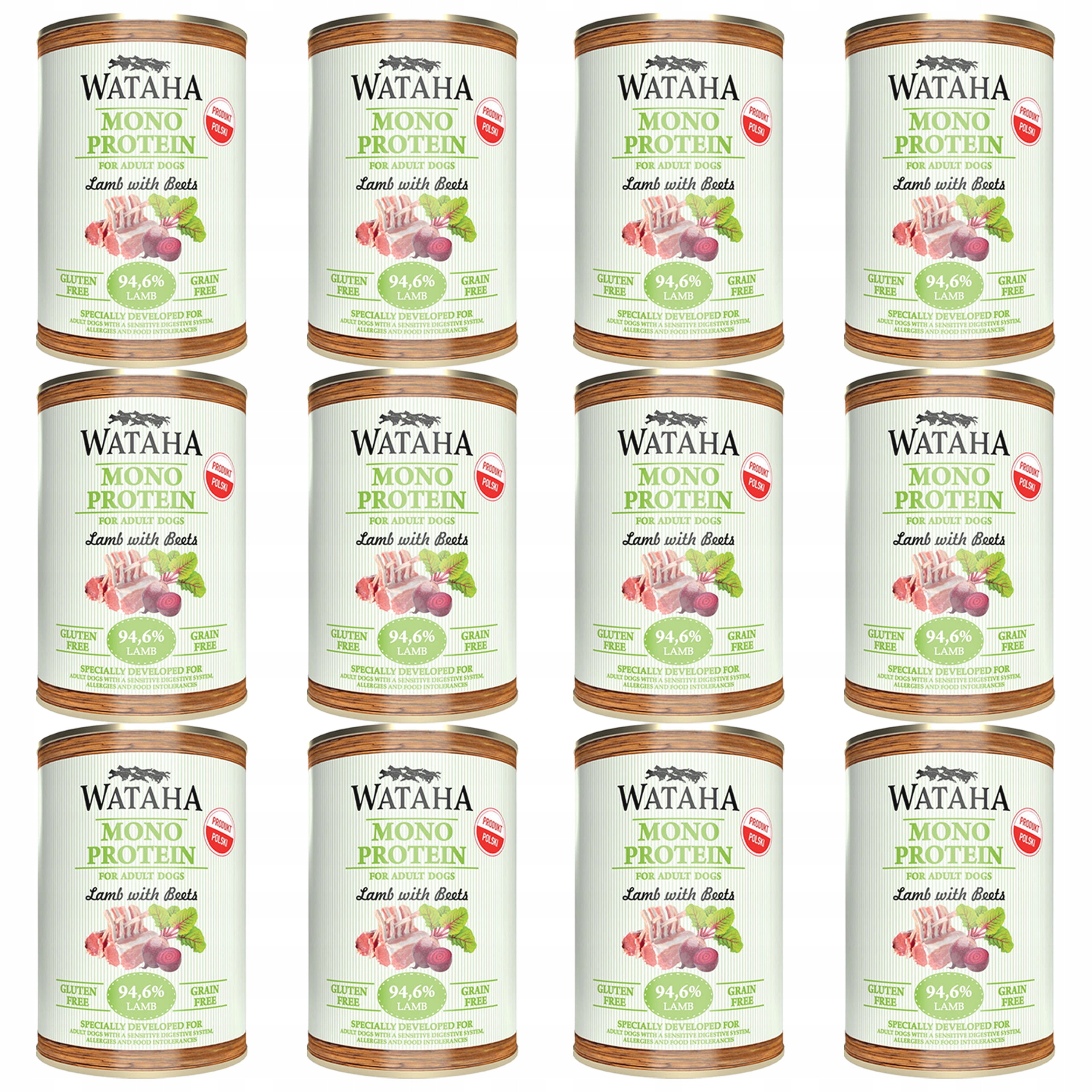 Wataha Mono Protein Adult karma mokra dla psa Jagnięcina Buraki 12 x 400g