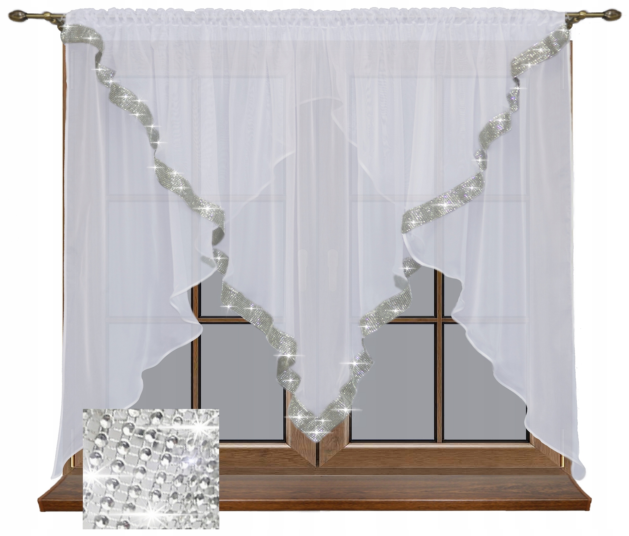 

Firanki Firana Gotowa Woal Taśma Cyrkonie Diamenty