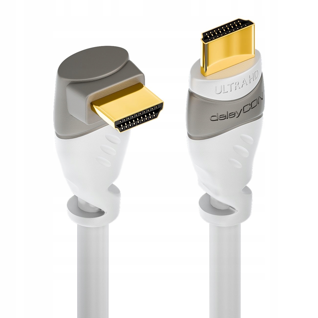 Hdmi Kabel Rohový 90° 0,5M 4K Uhd Hdr Arc Ethernet Bílý