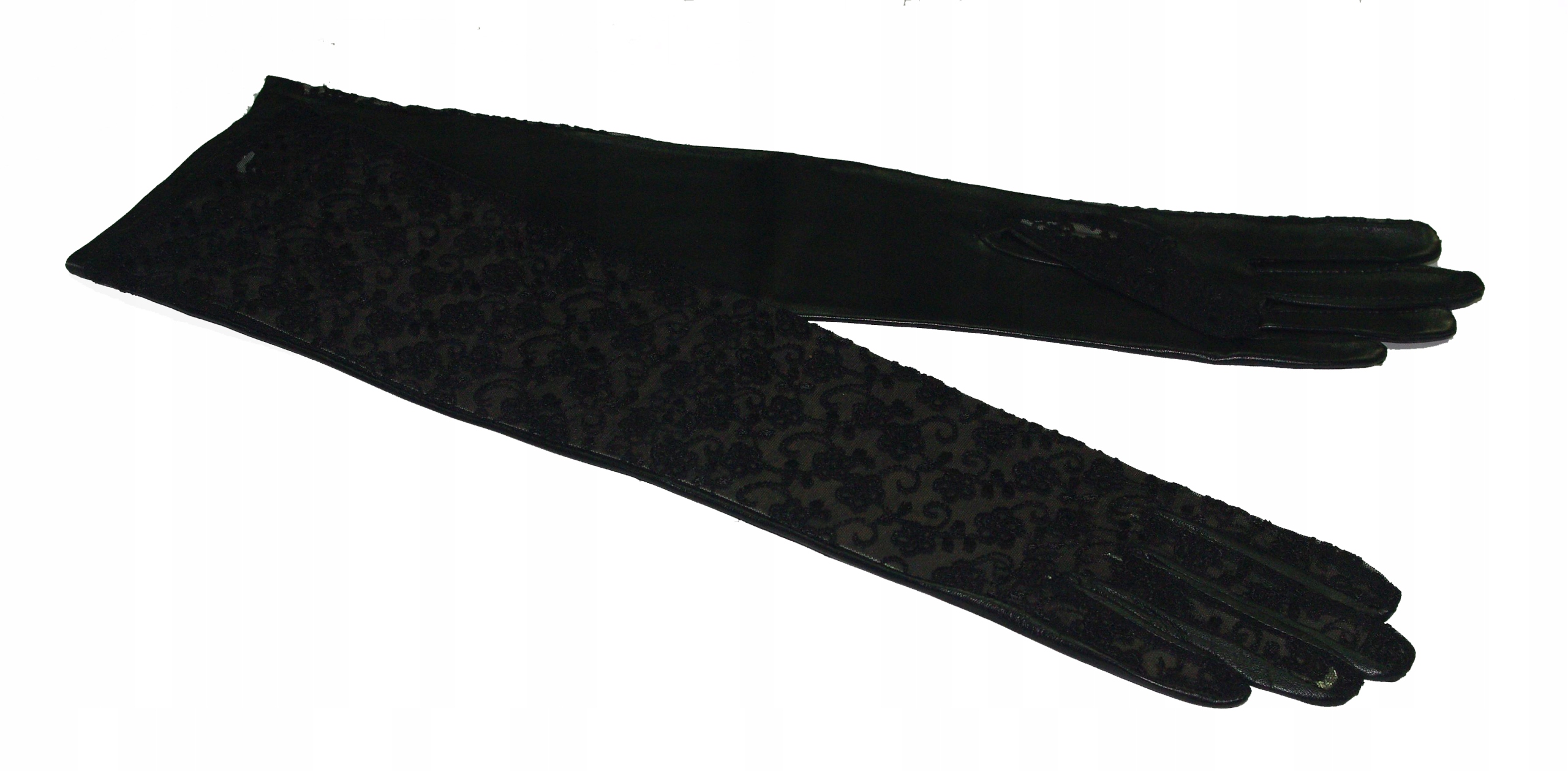 Dámské dlouhé kožené/korunkové rukavice S Insignium černé