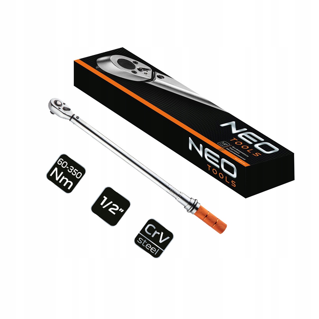 KLUCZ DYNAMOMETRYCZNY 1/2'' 60-350Nm Neo + GRATIS Marka Neo Tools