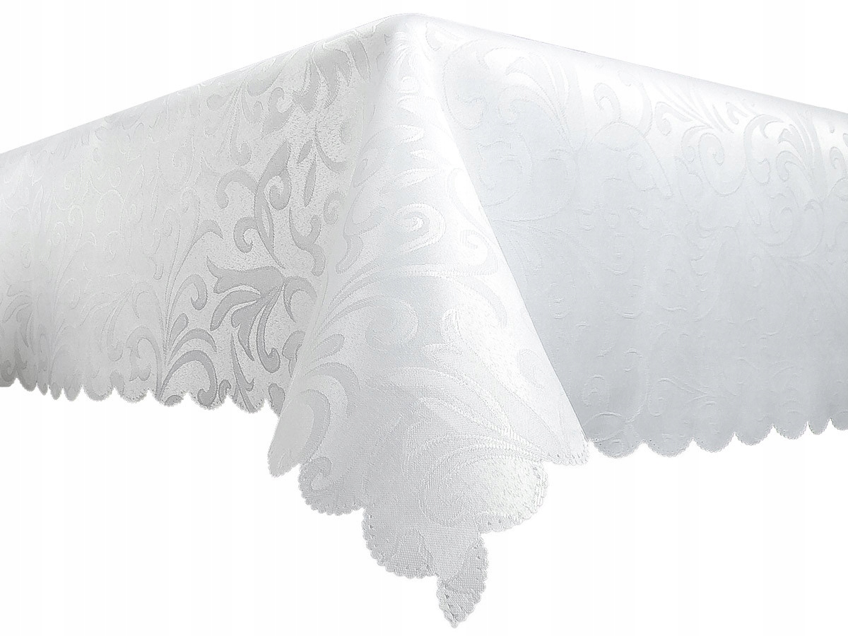 OBRUS PLAMOODPORNY STÓŁ 140x180 BIAŁY 100 % JAKOŚĆ