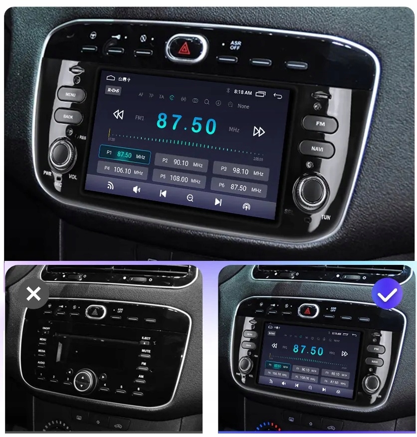 Rádio Gps navigácia Android/IOS Fiat Punto Evo, Linea 2012-2018 Carplay