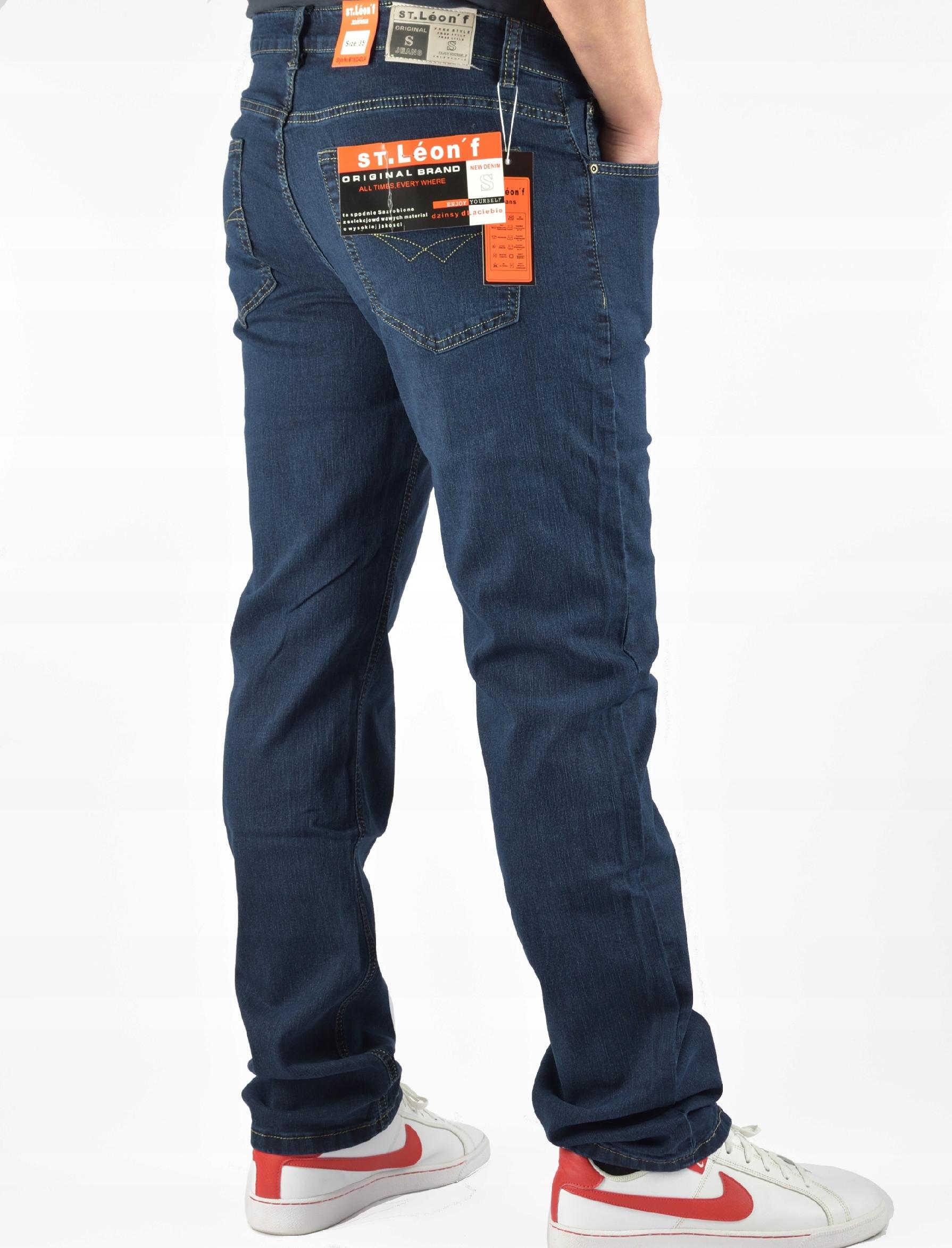 MESKIE JEANSY ST.LEON f SPODNIE GRANATOWE 33/34