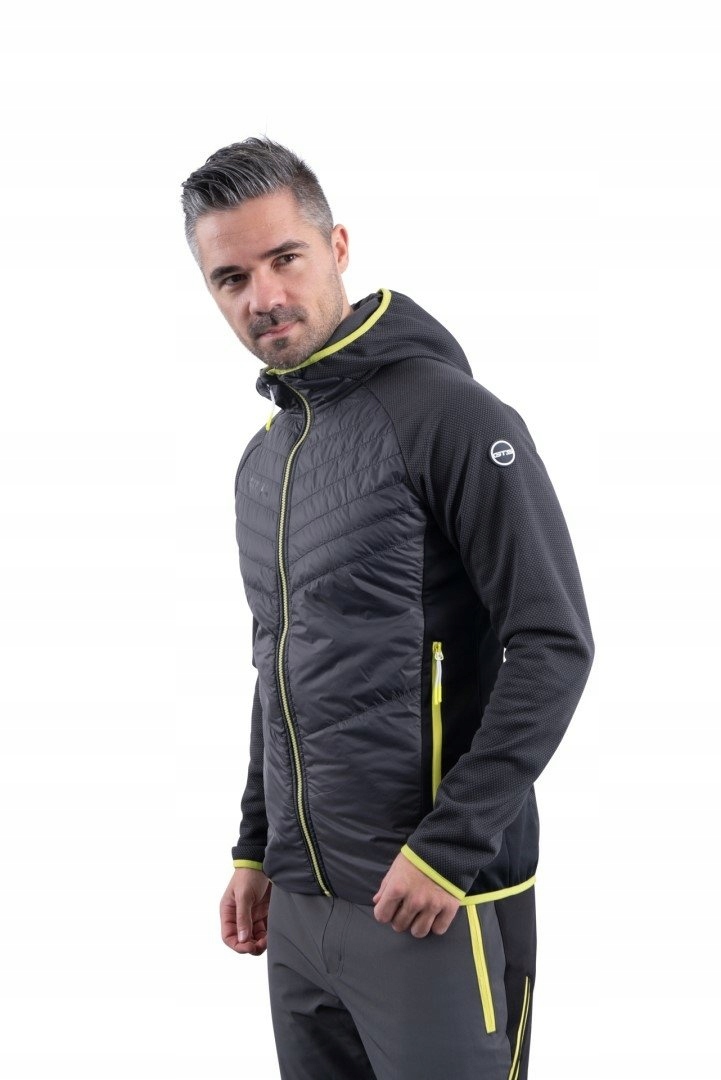 Gts 404022M pánská zateplená hybridní bunda s kapucí Graphite velikost L