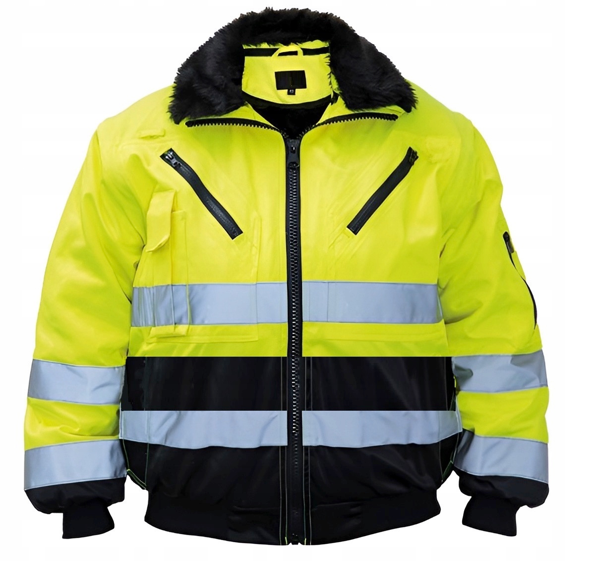 Zateplená Pracovní Bunda zimní Reflexní Výstražná 3v1 Odnímatelné Rukávy