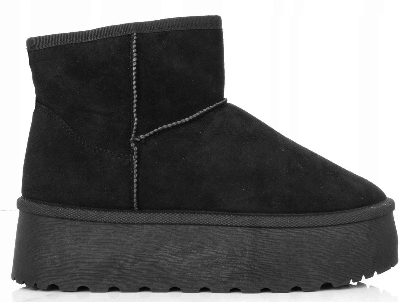 ŚNIEGOWCE CZARNE OCIEPLANE BOTKI PLATFORMA 39 Płeć kobieta