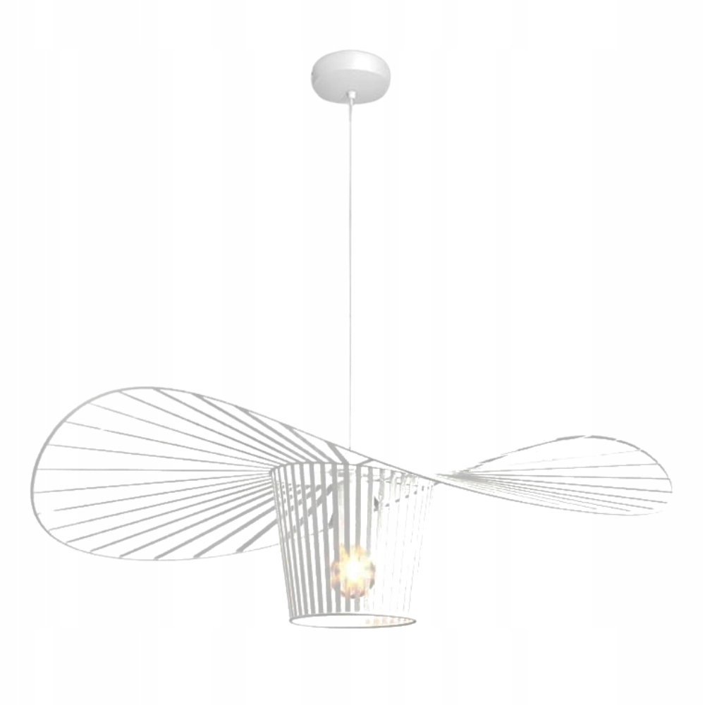Lampa żyrandol sufitowa wisząca stylowa loft nowoczesna kapelusz biała 80cm