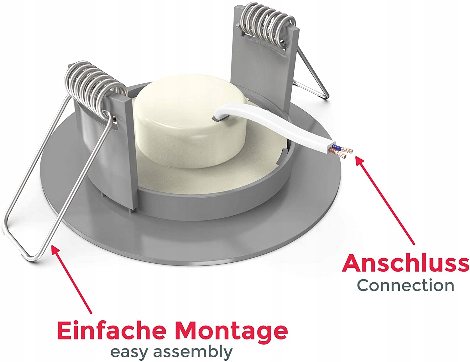 5x OCZKO WPUSTOWE LED 5W - NEUTRALNA - NIKIEL MAT Długość/wysokość 2.5 cm
