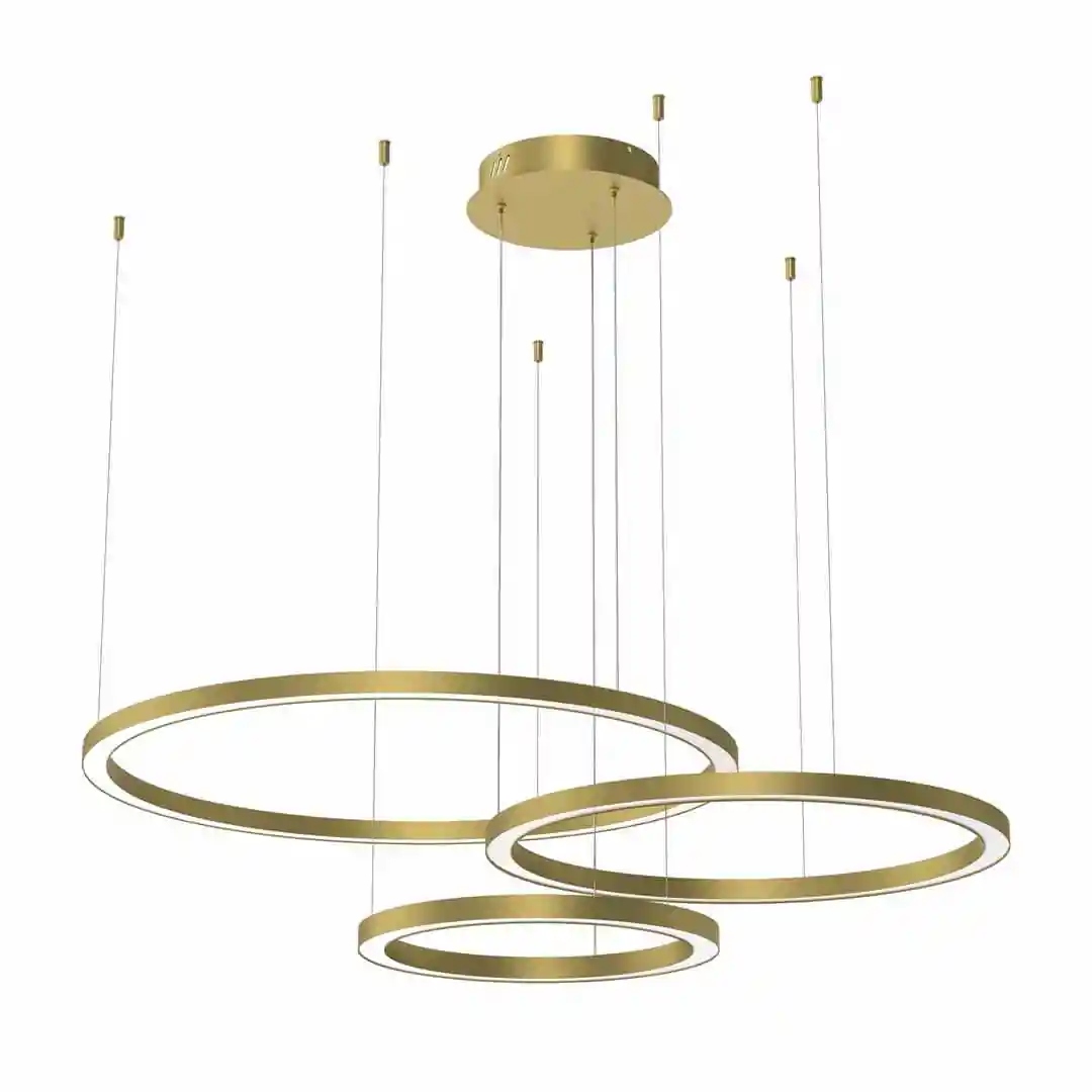 Lampa wisząca Galaxia 85W Led złota 3 Ringi ściemnialna 5100Lm 3500K Milagr