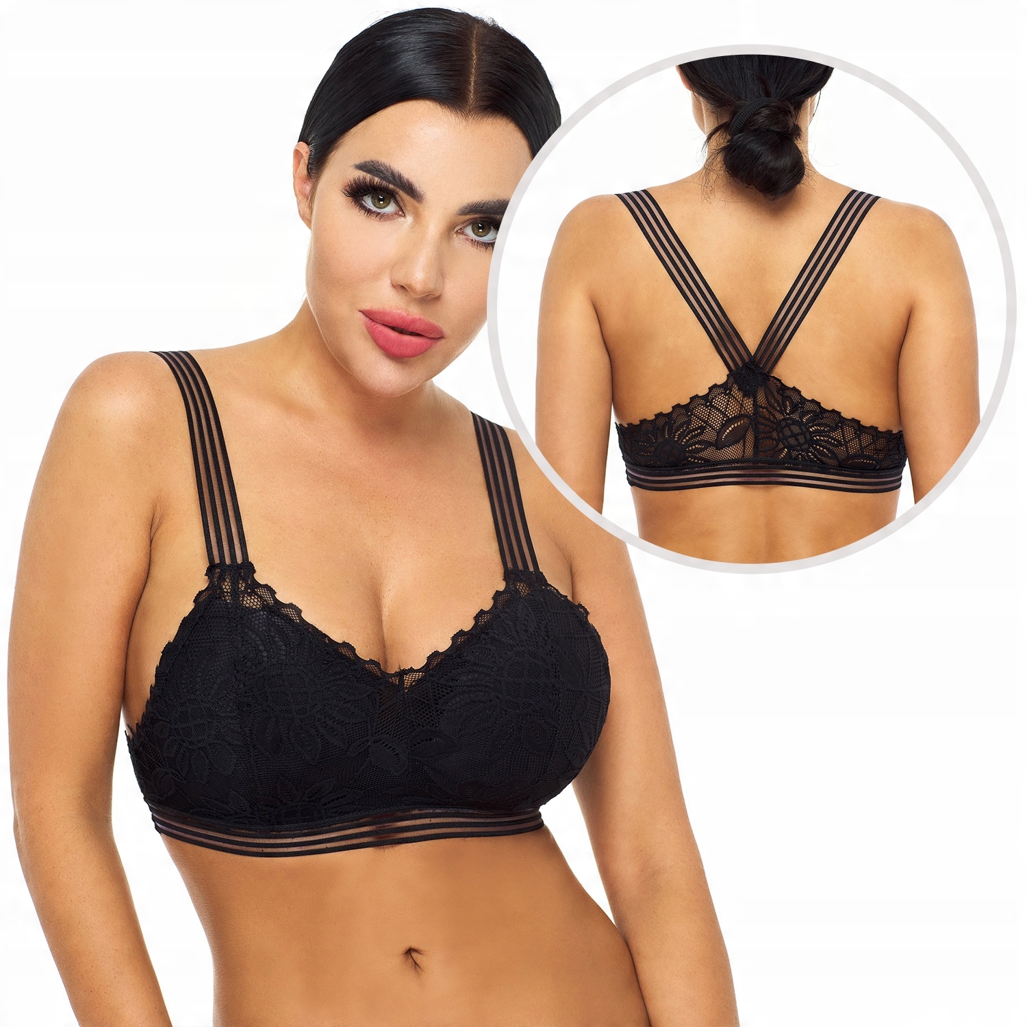 

Biustonosz Stanik Koronkowy Braletka Top S M