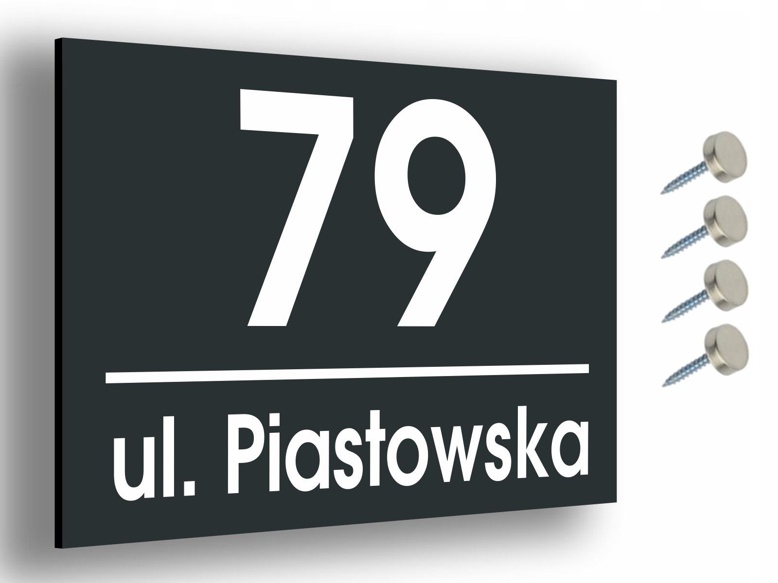 Tabliczka adresowa z numerem domu antracyt