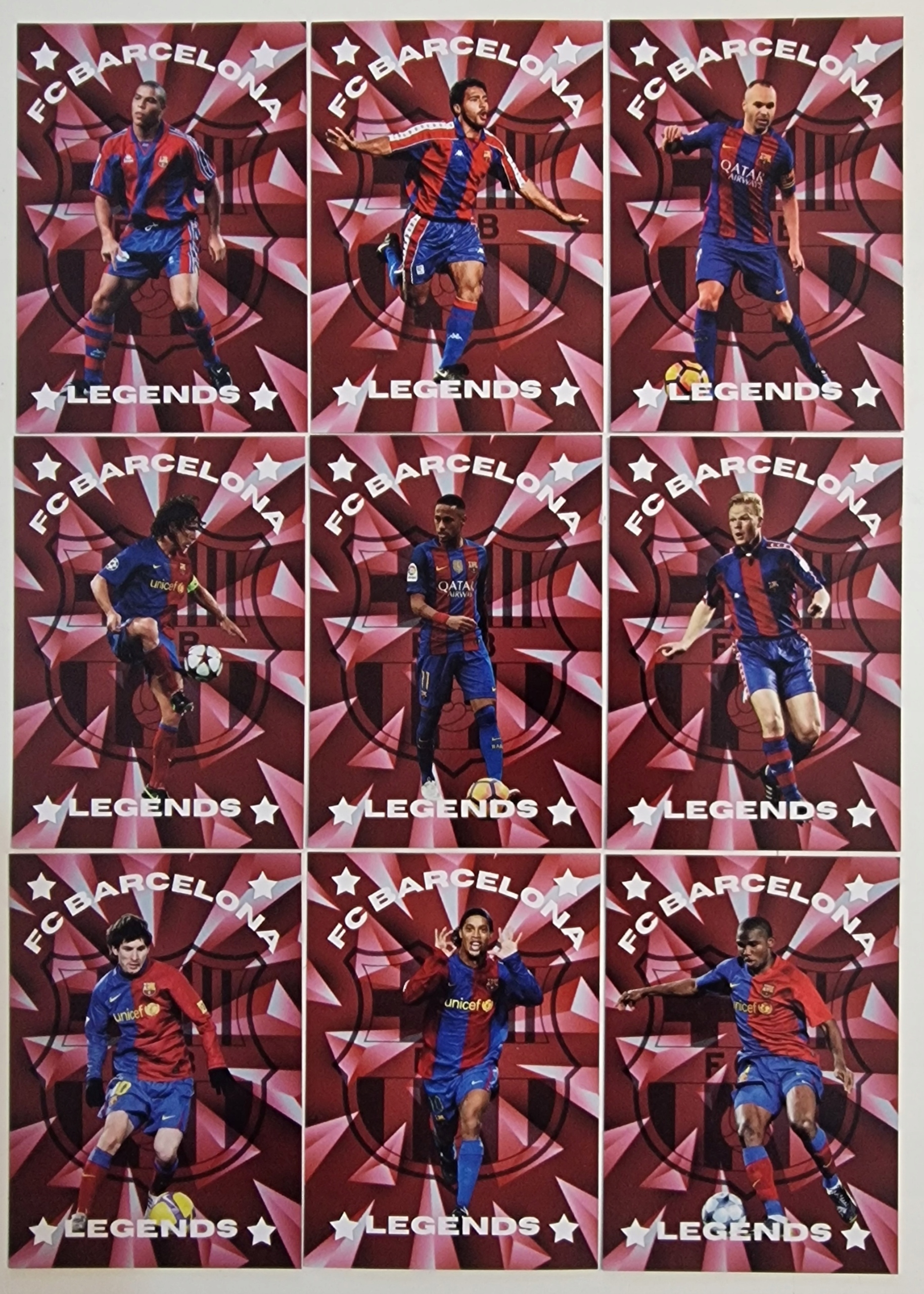 2025 9 Kart Fc Barcelona Ronaldinho Puyol Ronaldo Messi Neymar Limited /zy