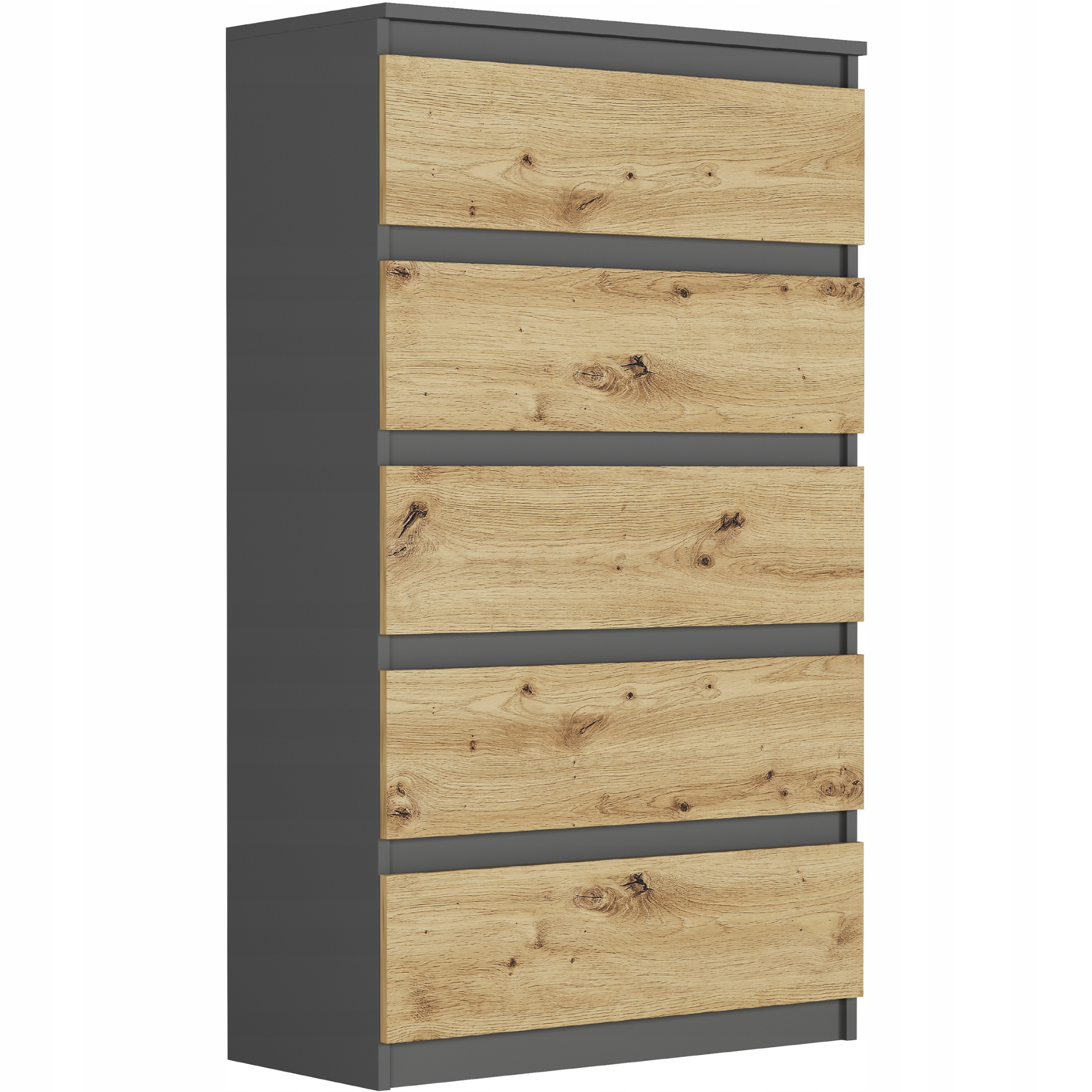 БОЛЬШОЙ КОМОД 5 ЯЩИКОВ ШКАФ АНТРАЦИТ МИКС ARTISAN ПОЛЬСКАЯ МЕБЕЛЬ R-5