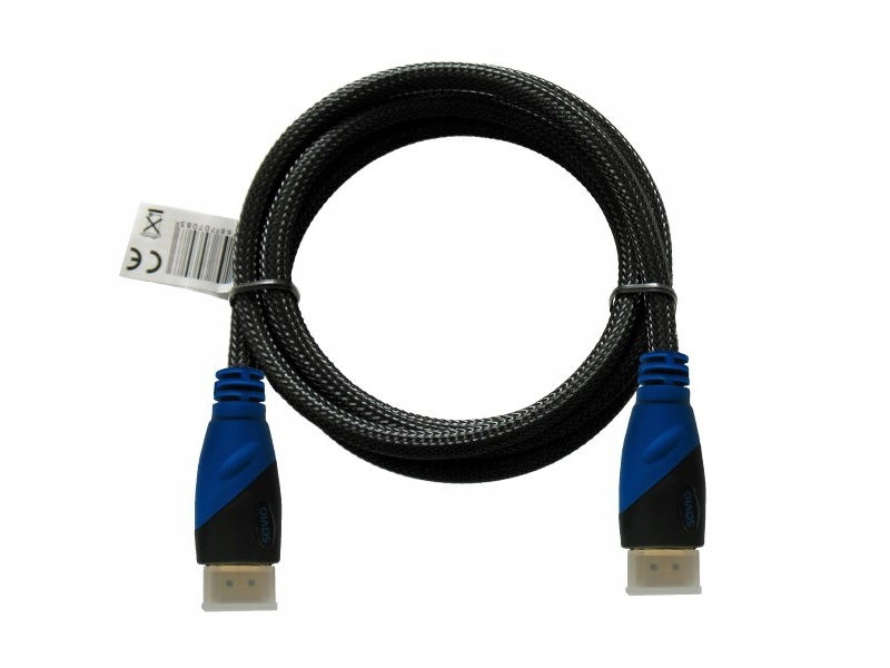 Kabel Hdmi (M) 2m, oplot nylonowy, złote końcówki, v1.4 high speed,,
