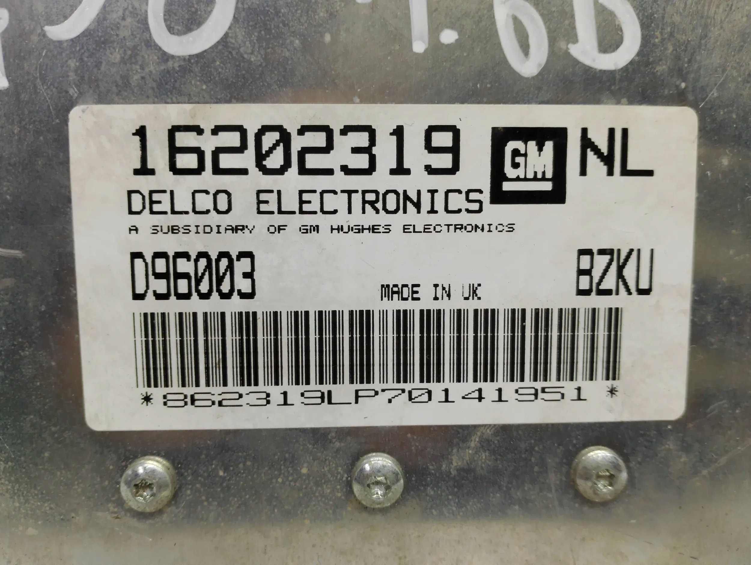 control unit computer of the engine Opel Vectra B 1.6B 16202319