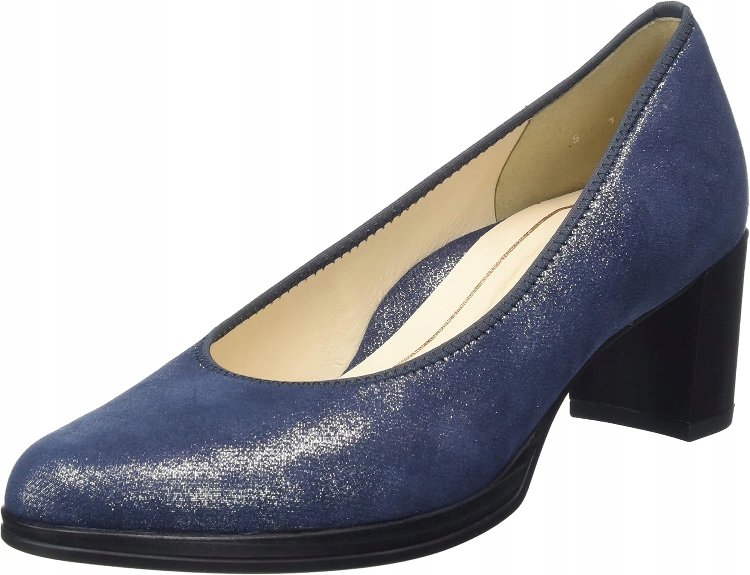 Ara Dámské Kožené Lodičky Tmavě Modré Se Sloupkem A Leskem 38 J0C