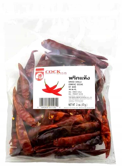 4 x Papričky chilli celé, sušené 57 g Cock Brand