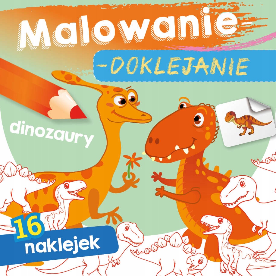 

Malowanie doklejanie Dinozaury Kolorowanka