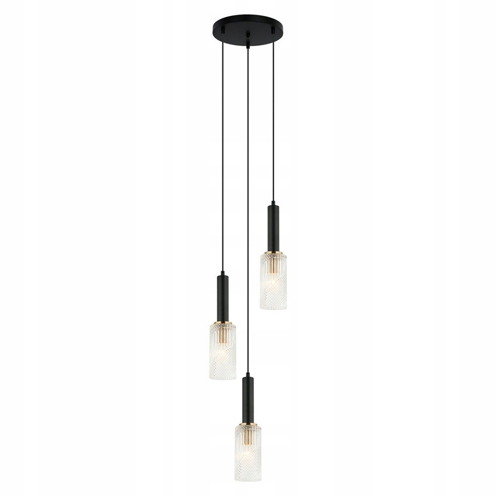 Závěsná lampa Perola PND-43309-3 Bk+br Italux Moderní stropní svítidlo