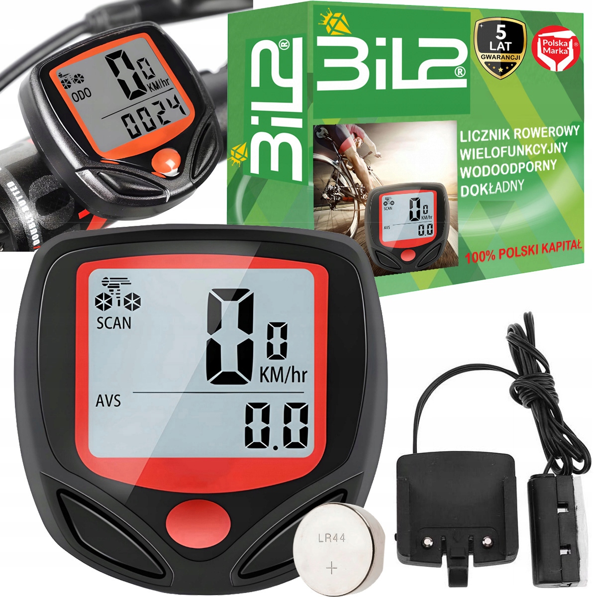 Licznik Rowerowy 15 Funkcji Prędkościomierz Wyświetlacz LCD