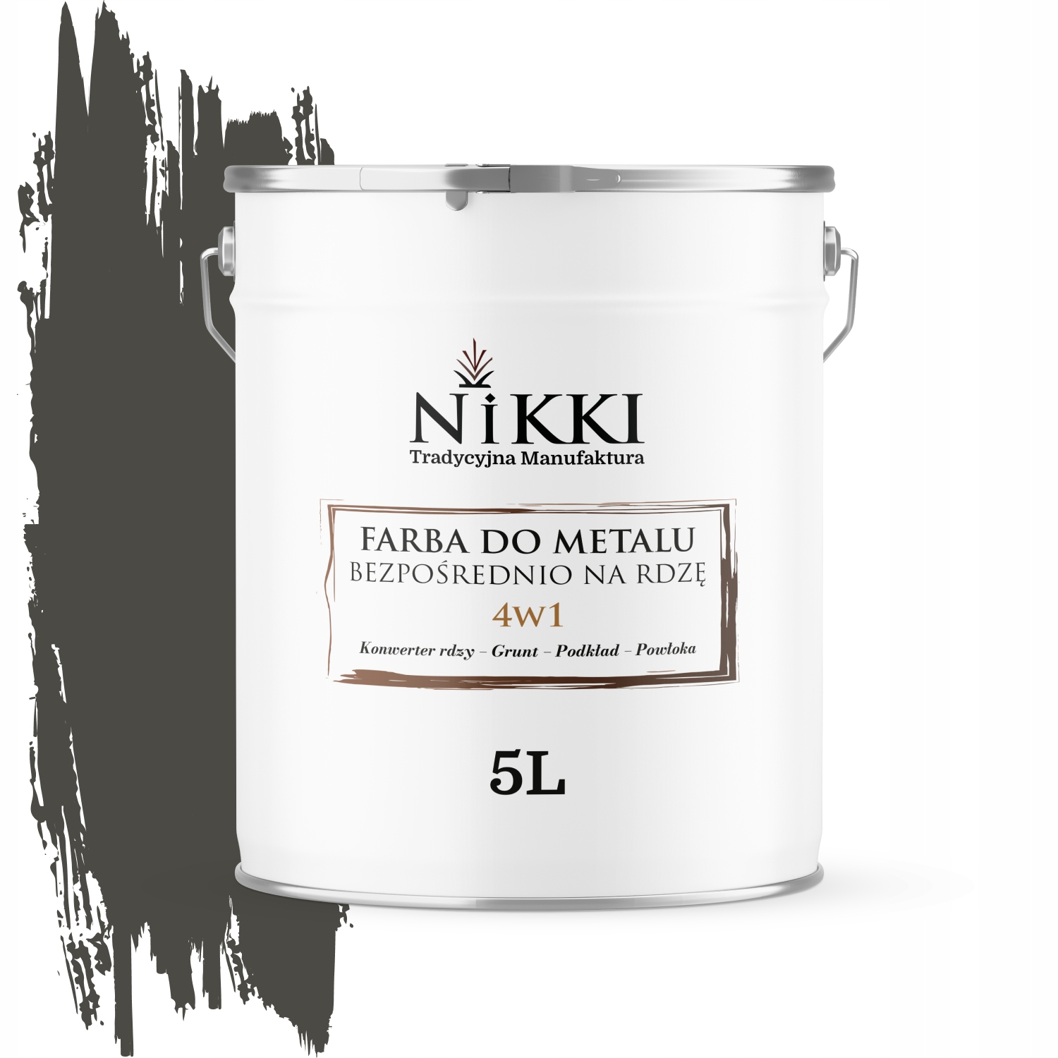 Farba Do Metalu Prosto Na Rdzę Ocynk 4w1 Szary Ciemny Ral 7022 Satyna 5L