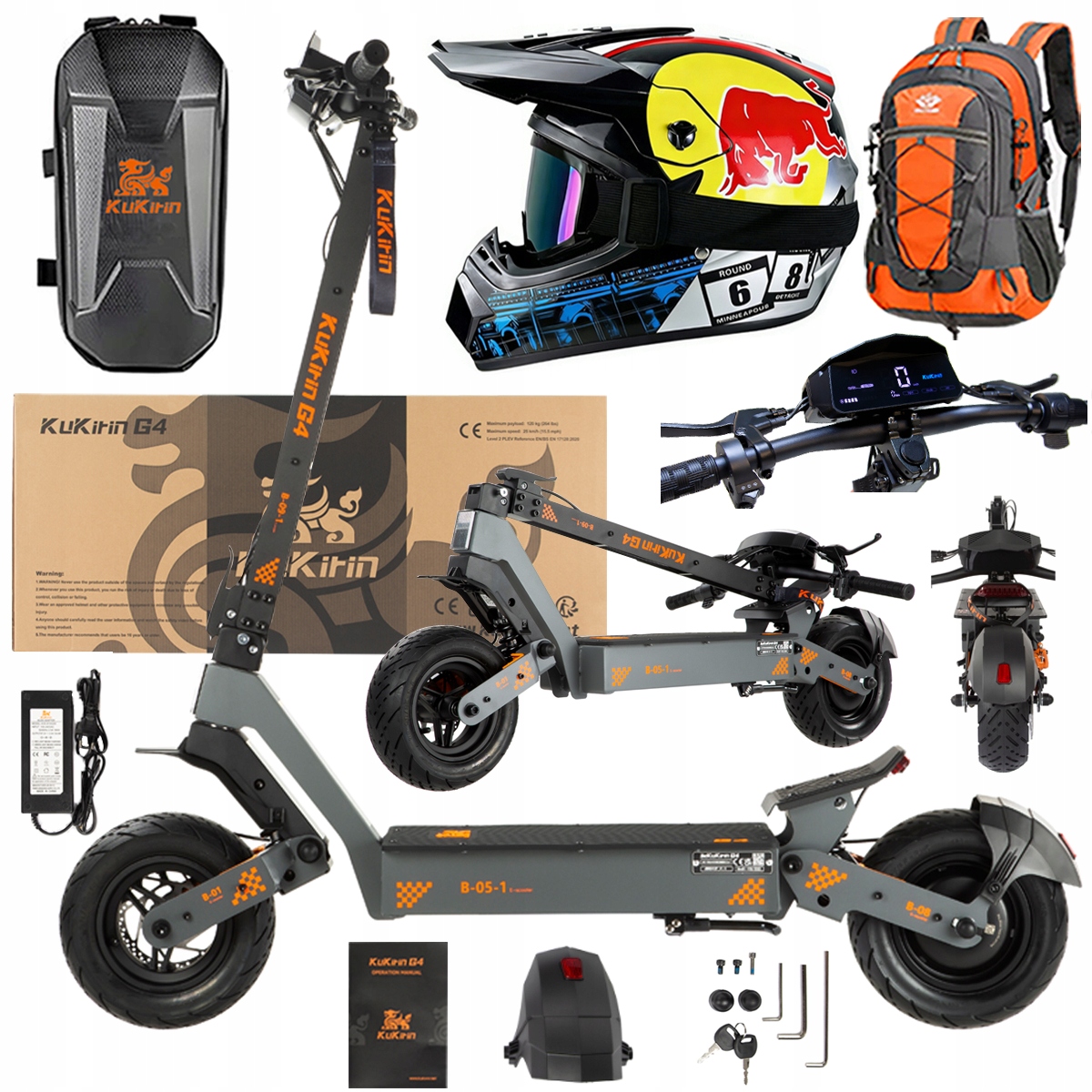 KuKirin G4 Skládací elektrická vozidla 2000W 70KM/H 60V 20Ah 75km Dárek