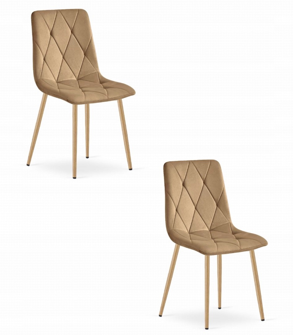 Křeslo Libra hnědý samet nohy barva dřeva x 2