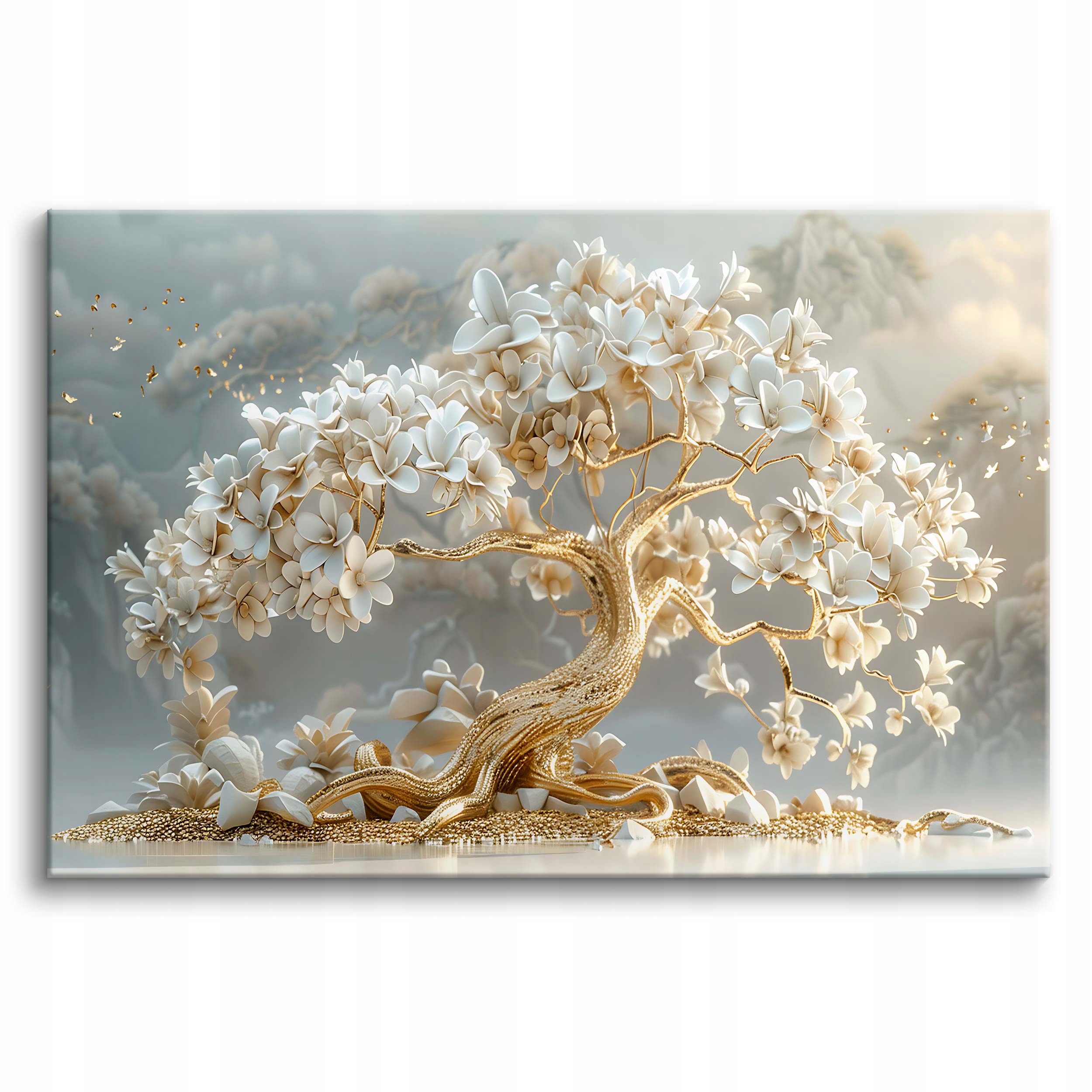 Obraz na płótnie do salonu Złote drzewko szczęścia Glamour 80x120