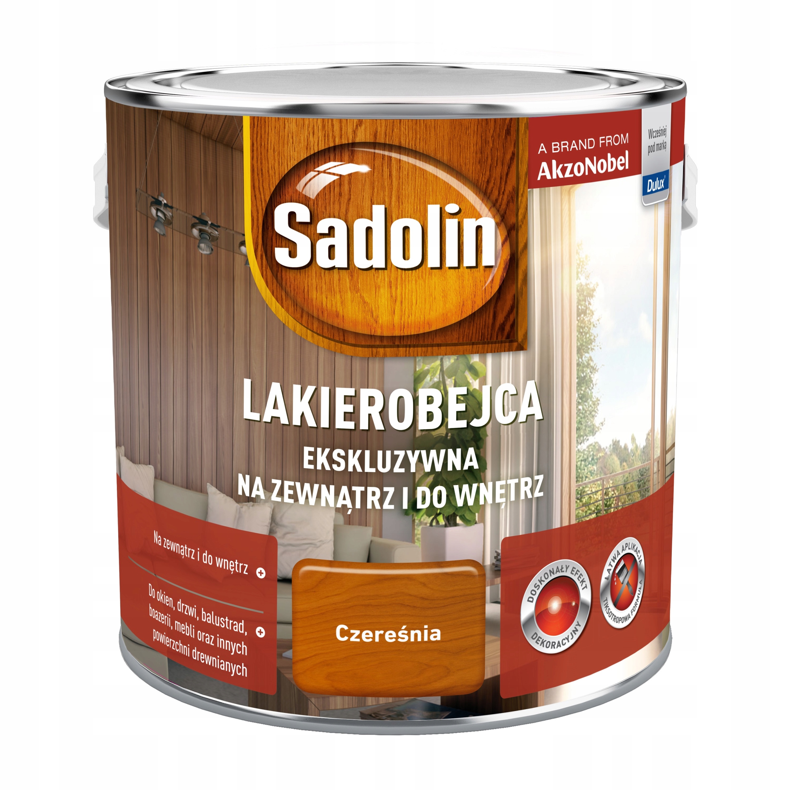 Sadolin Lakierobejca Ekskluzywna na zewnątz i do wnętrz 2,5l Czereśnia