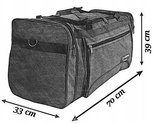TORBA PODRÓŻNA TURYSTYCZNA WALIZKA BAGAŻ 90L Wysokość 39 cm