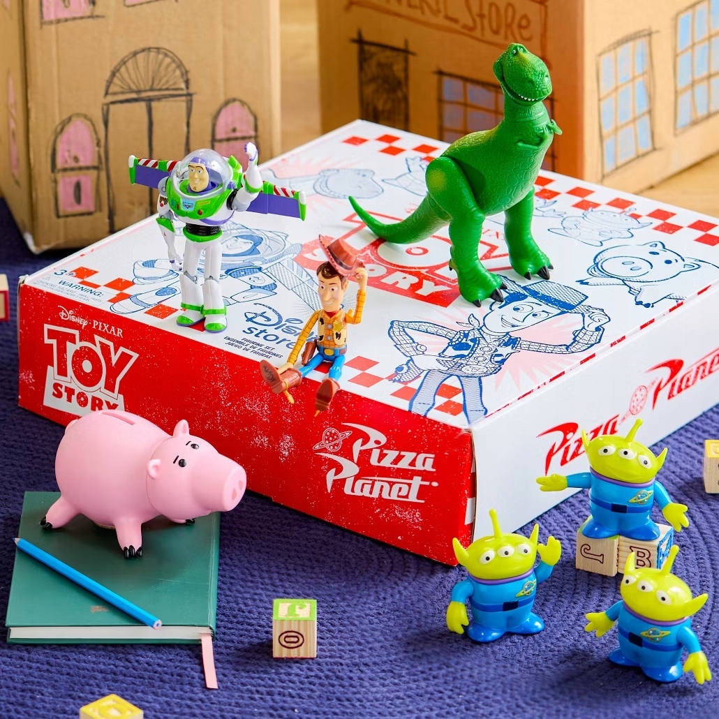 Disney Toy Story Figurki 7szt Chudy Buzz Rex Ham Ruchome Pizza Planet
