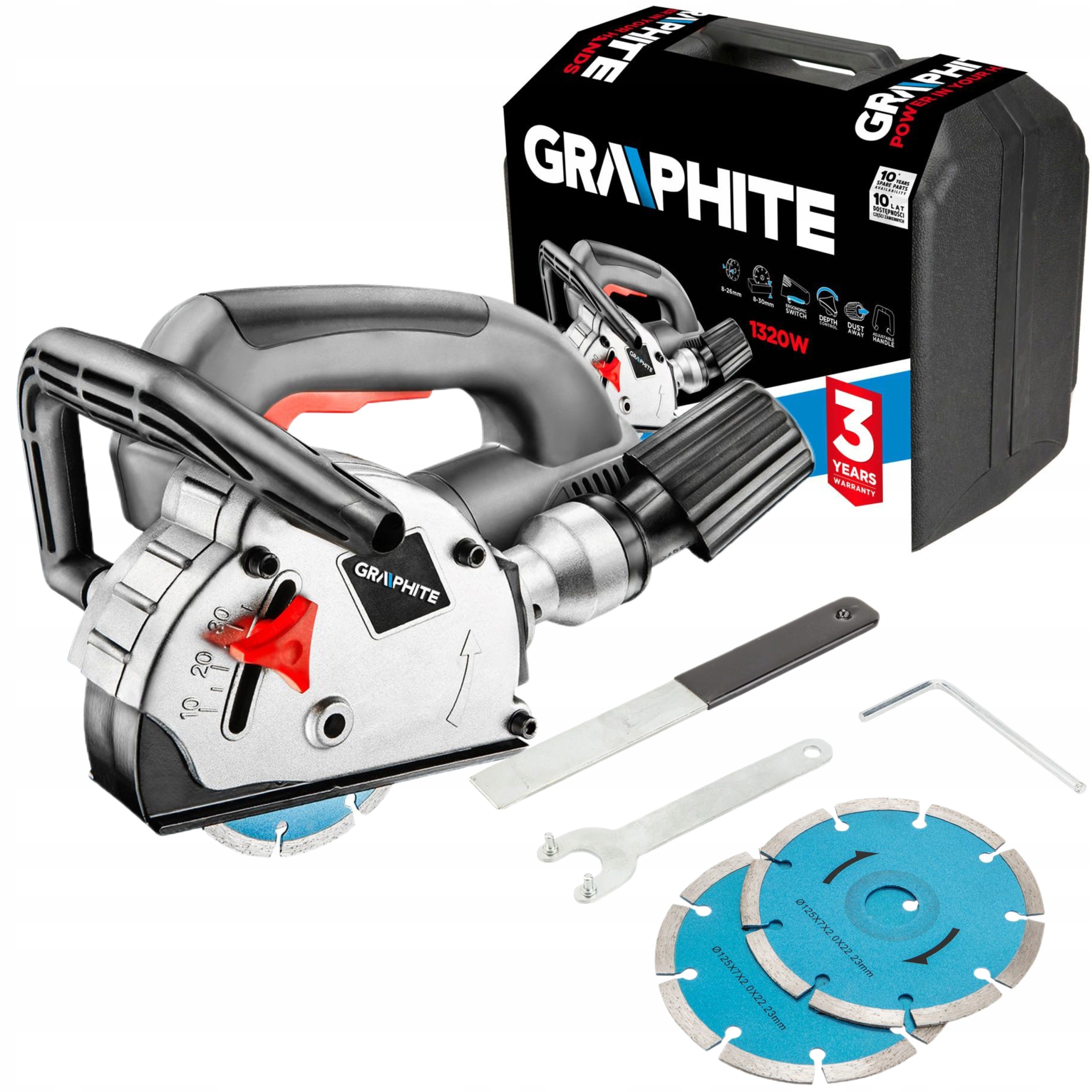 Graphite Elektrická Drážkovací Frézka 1320 W, Drážkovací Frézka 59 G370 2 Kotouče