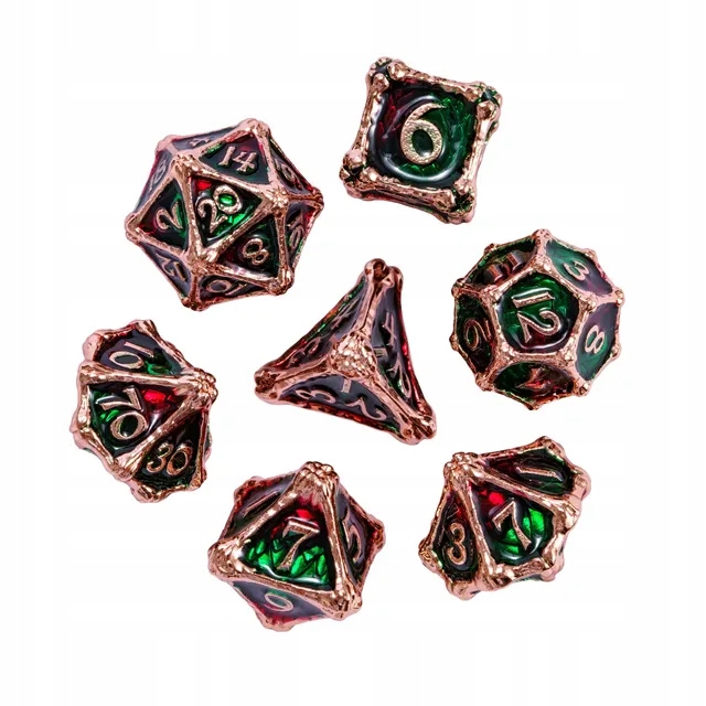 SMOCZY KAPŁAN - OTAR ZESTAW 7 METALOWYCH KOŚCI RPG Liczba ścian 4 6 8 10 12 20