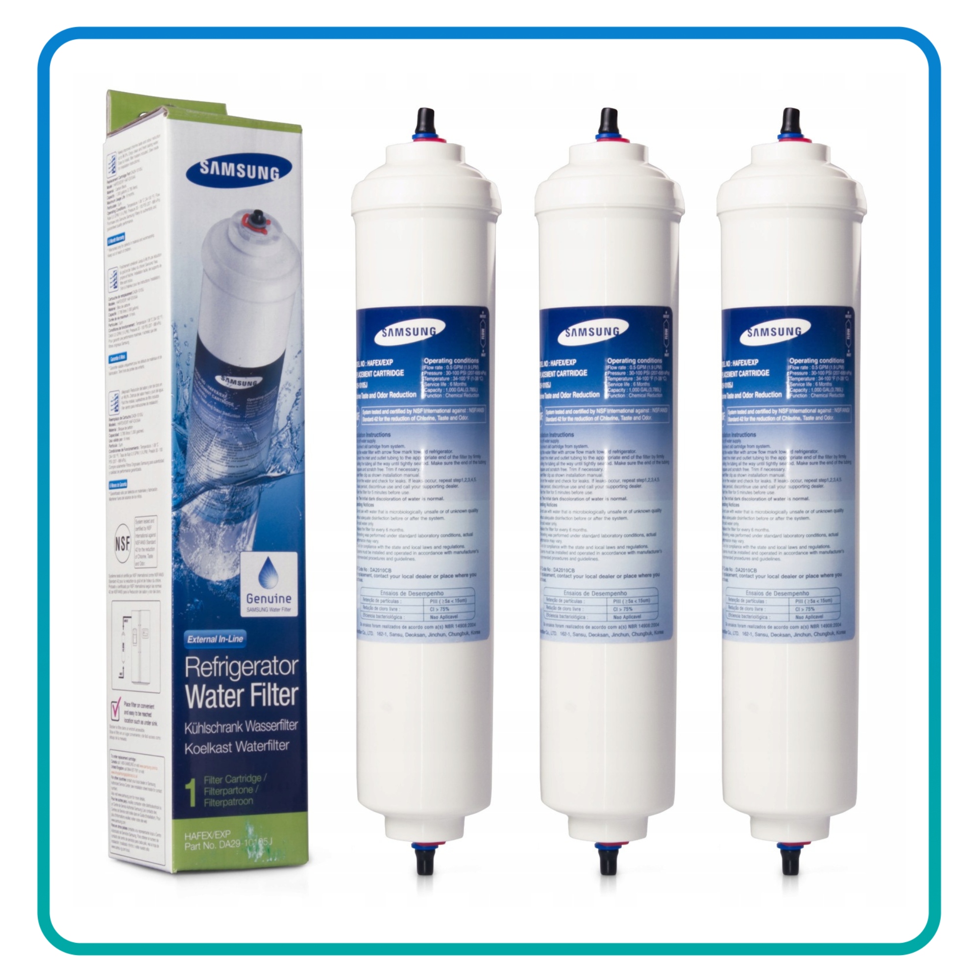 3 szt DA29-10105J Samsung filtr wody do lodówek AquaPure zestaw Marka Samsung