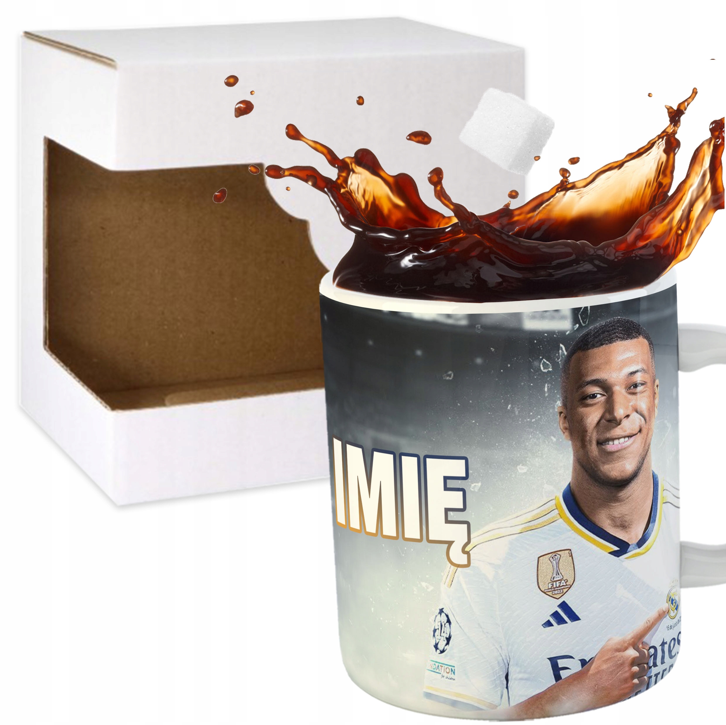 KUBEK KYLIAN MBAPPE REAL MADRID NA URODZINY PREZENT DLA DZIECKA IMIĘ Y5