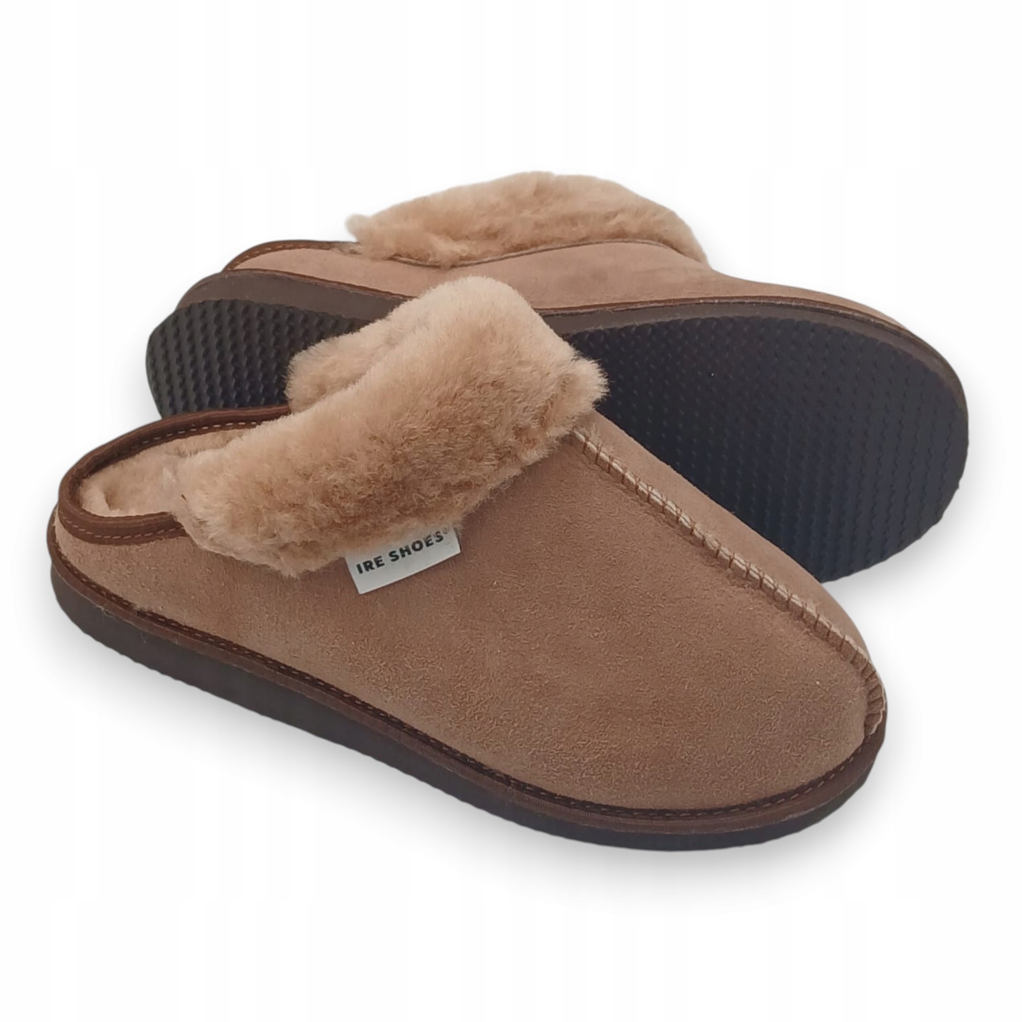 Pantofle dámské kožené pantofle z ovčí vlny, zateplené, elegantní, velikost 41