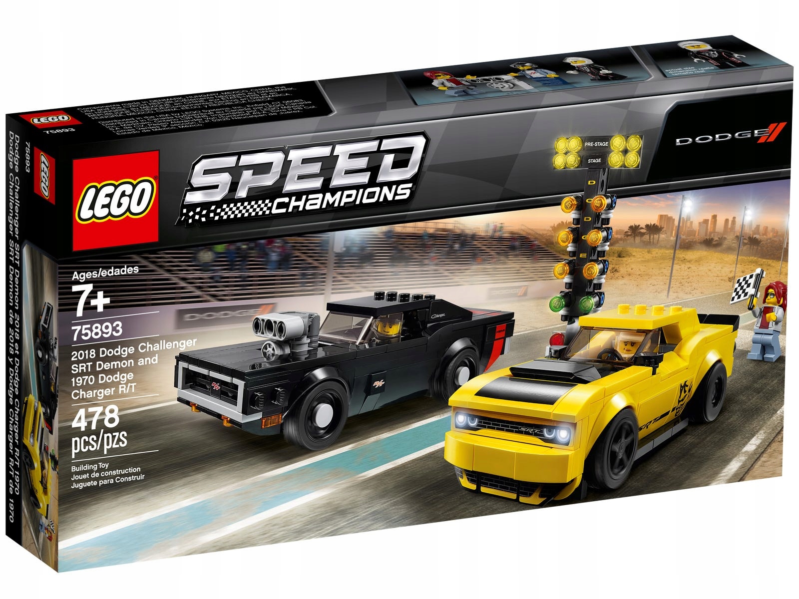 Lego Speed Champions 75893 2018 Dodge Srt Demon a 1970 Charger Nové