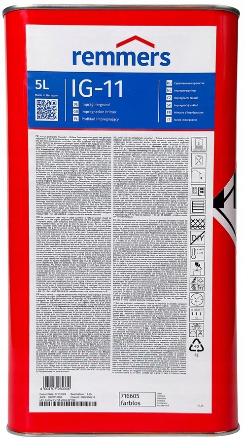 Remmers IG-11 Podkład impregnujący, grunt do drewna 5l