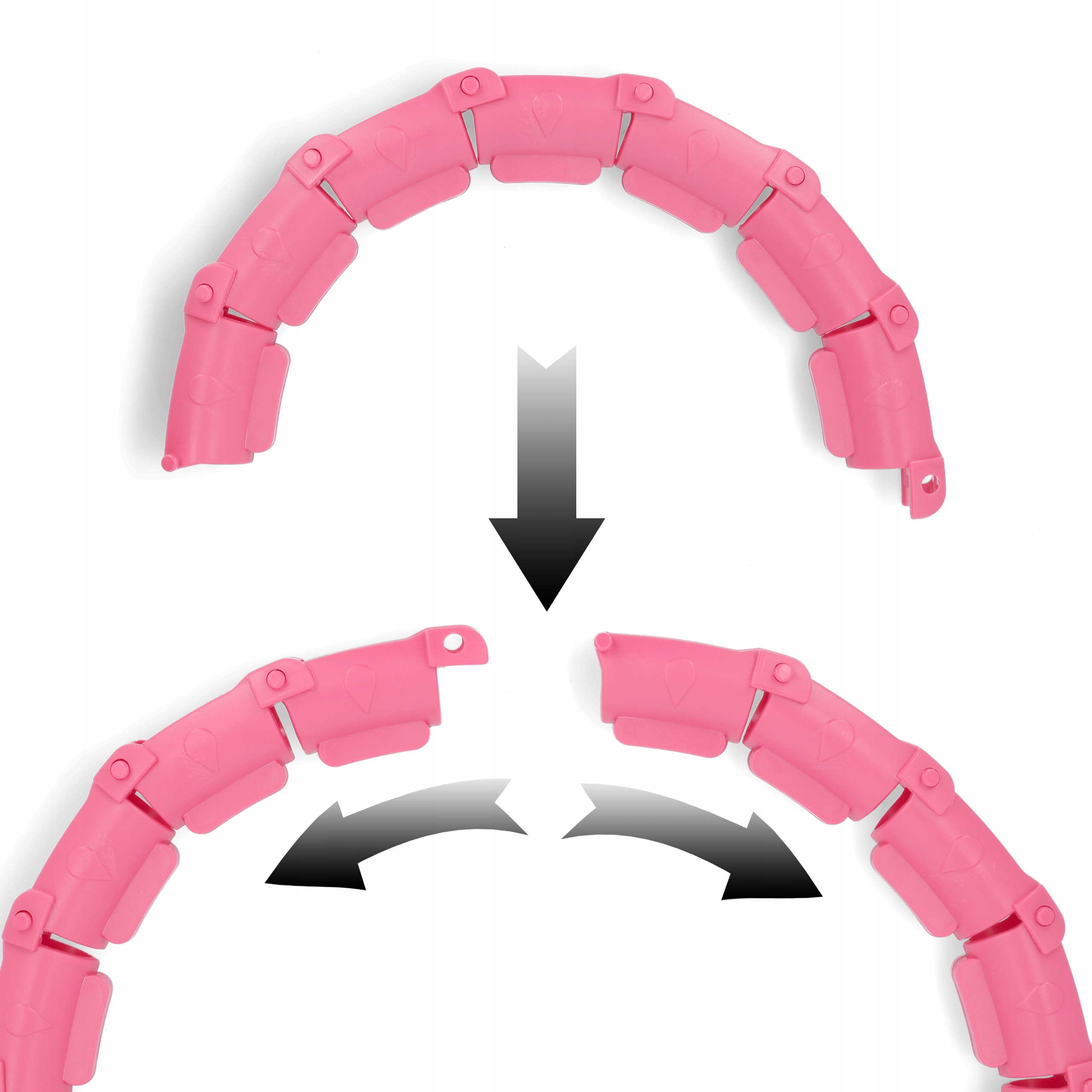 HULA HOP ODCHUDZAJĄCE Z OBCIĄŻENIEM FITNESS XTECH RÓŻOWE Model EW-01