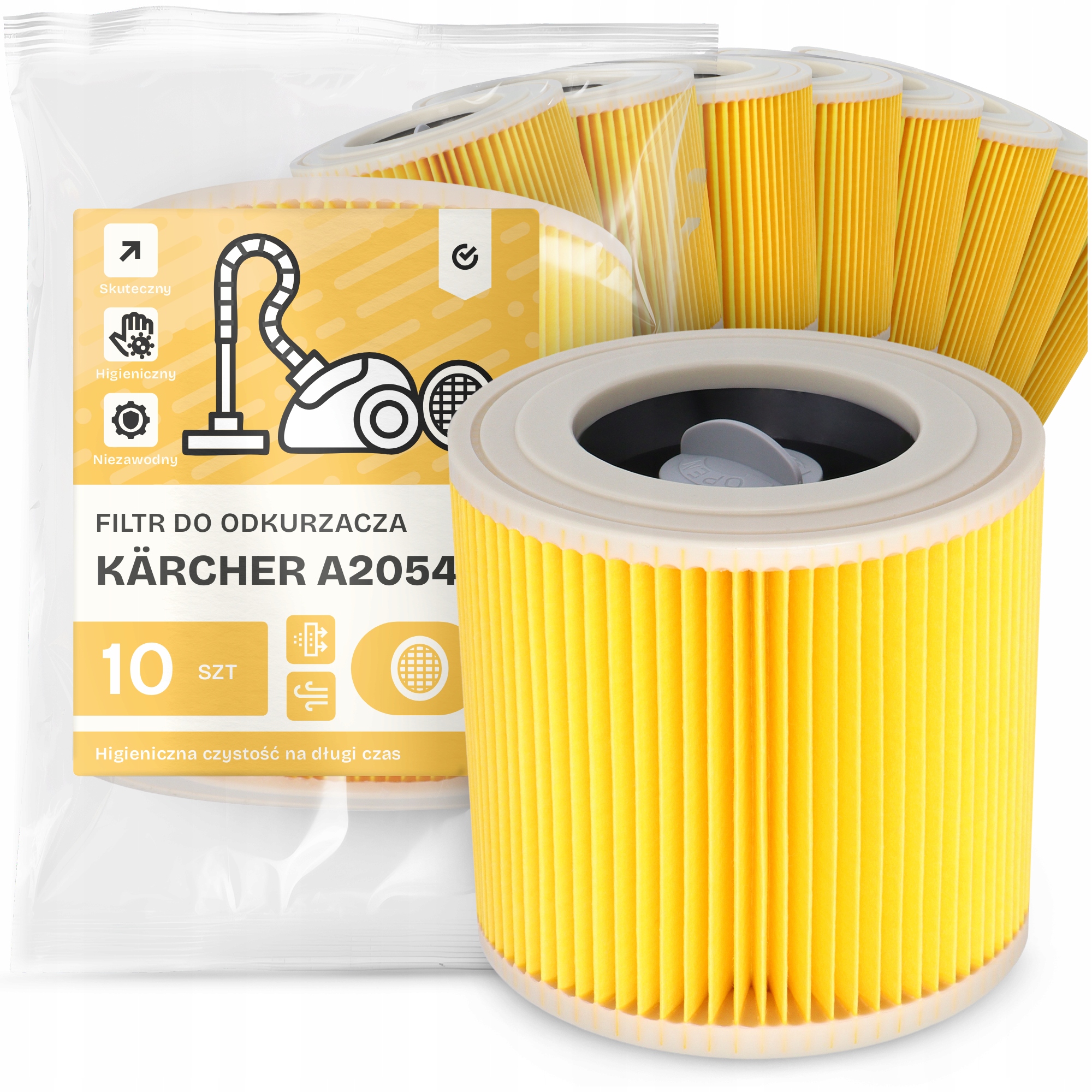 10 x Filtr Pro Vysavač Kärcher A2054 Vzduch Výkonný Náhradník Em-w