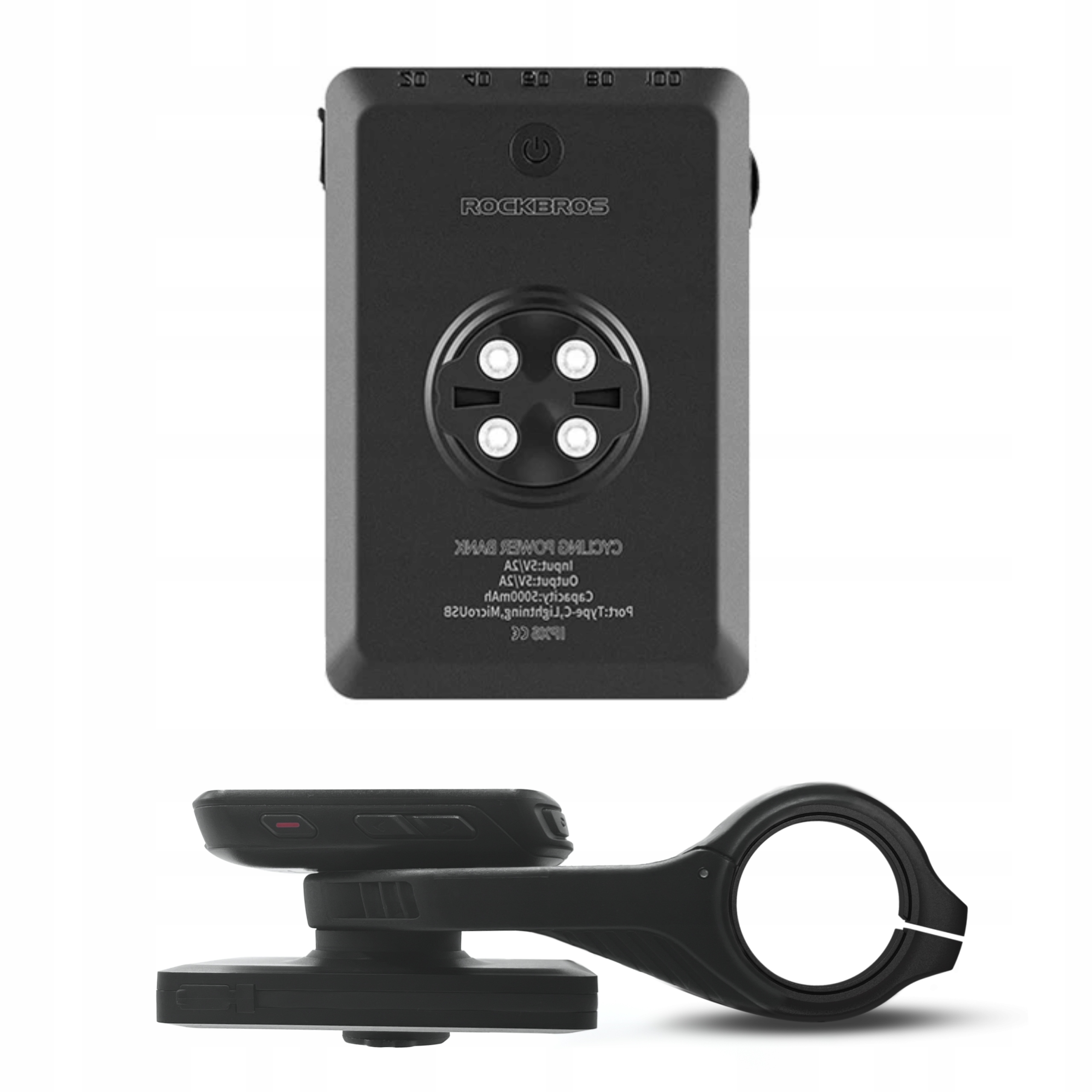 ROCKBROS JP008 Power Bank 5000mAh do GARMIN Charge / Przednie światło 150lm