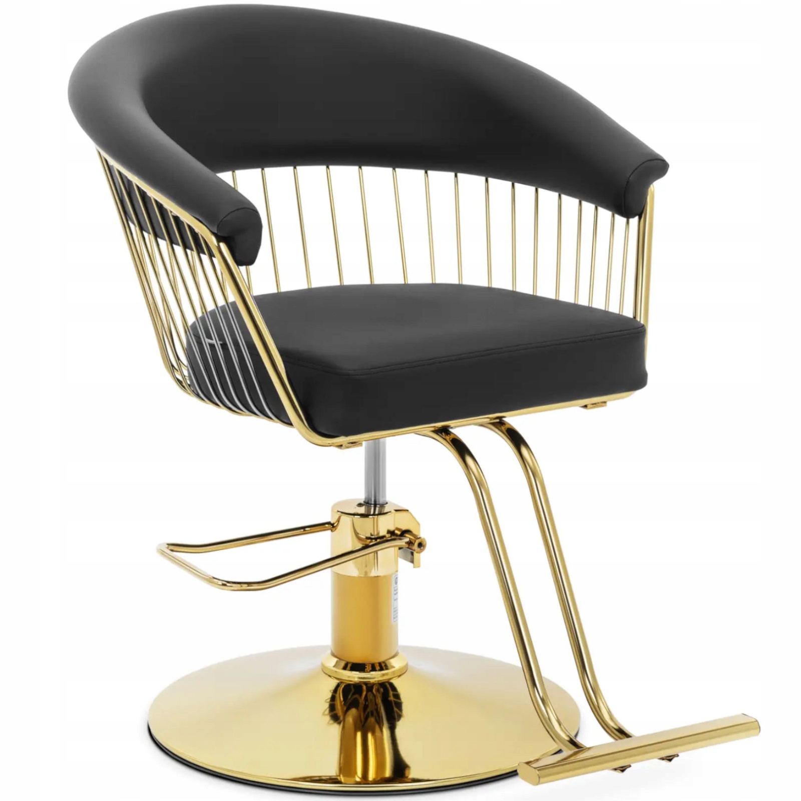 Barberské křeslo Physa Lyme Pvc, hydraulika, černo-zlaté, 53x50x82-95 cm