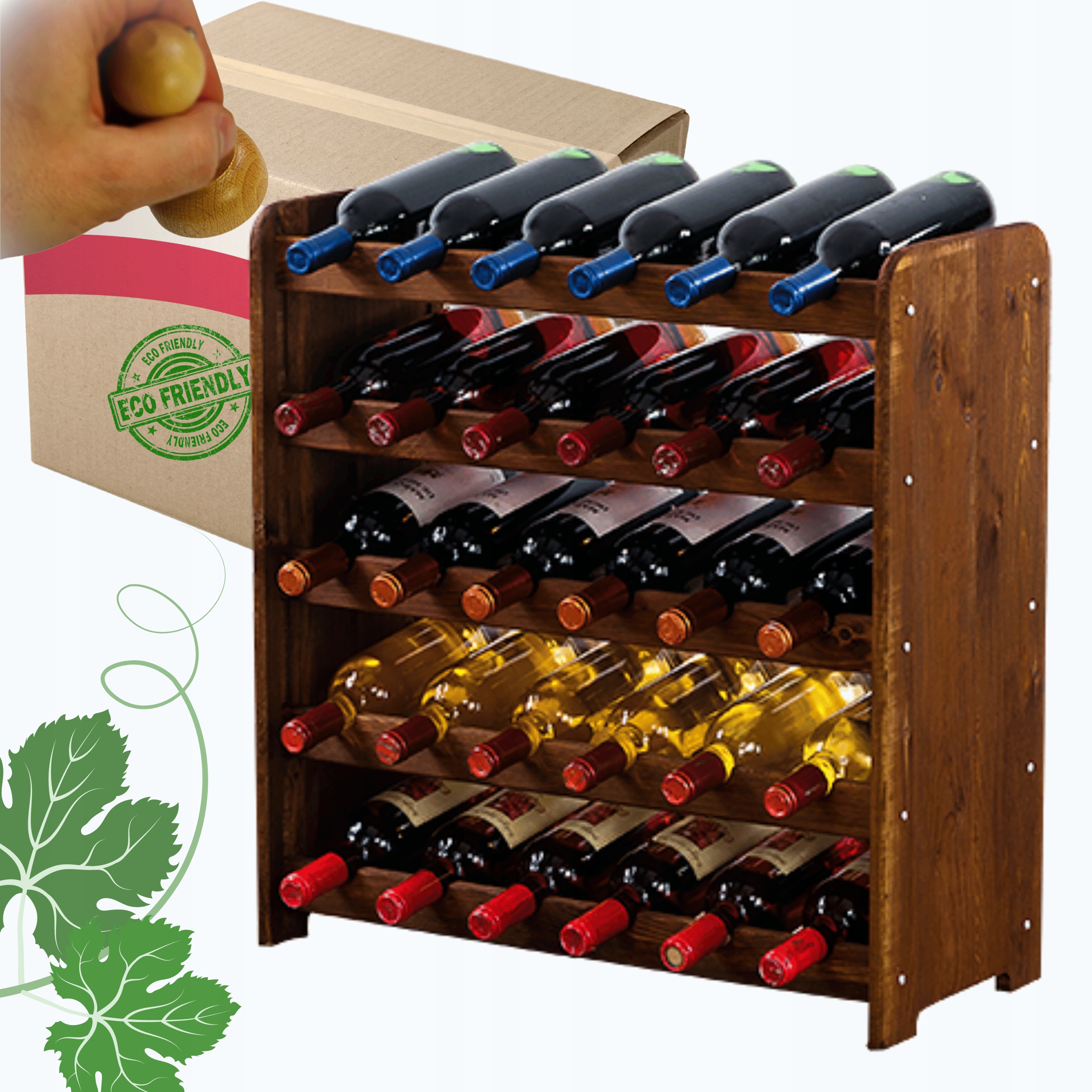 Stojan na víno, láhve, nápoje, regál na víno, láhve, skříňka na alkohol, 30 bot